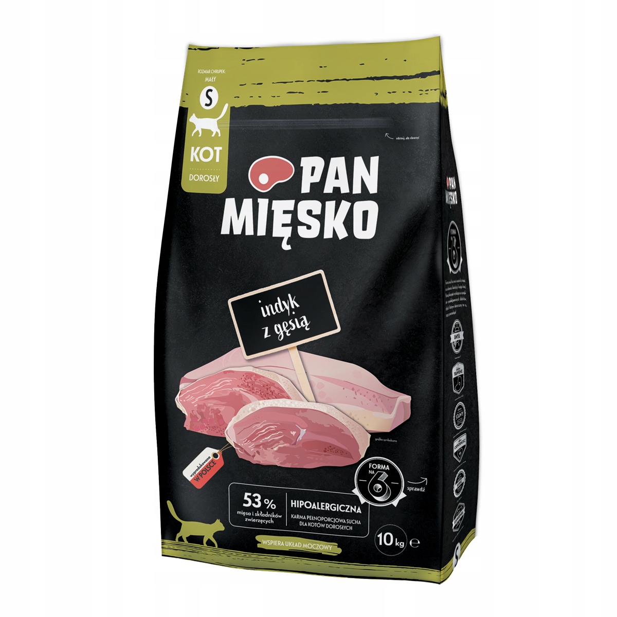 Krmivo suché pro kočky Pan Mięsko Krůta s husou S 10 kg