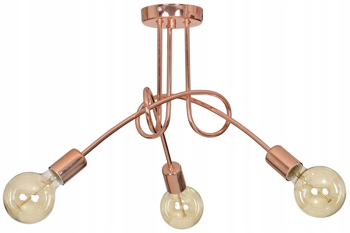 Minimalistický luster, ktorý predstavuje krásnu ozdobu nad pohovkou Edison meď