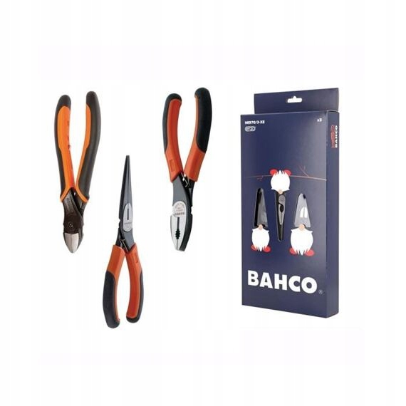 Bahco 9887G/3-XE sada kleští Ergo 2628G-180+2101G-160+2430G-200, (kombi+boč