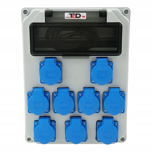 Stavební Rozvaděč Skříň 9 Zásuvek 9 X 250V 16A IP44