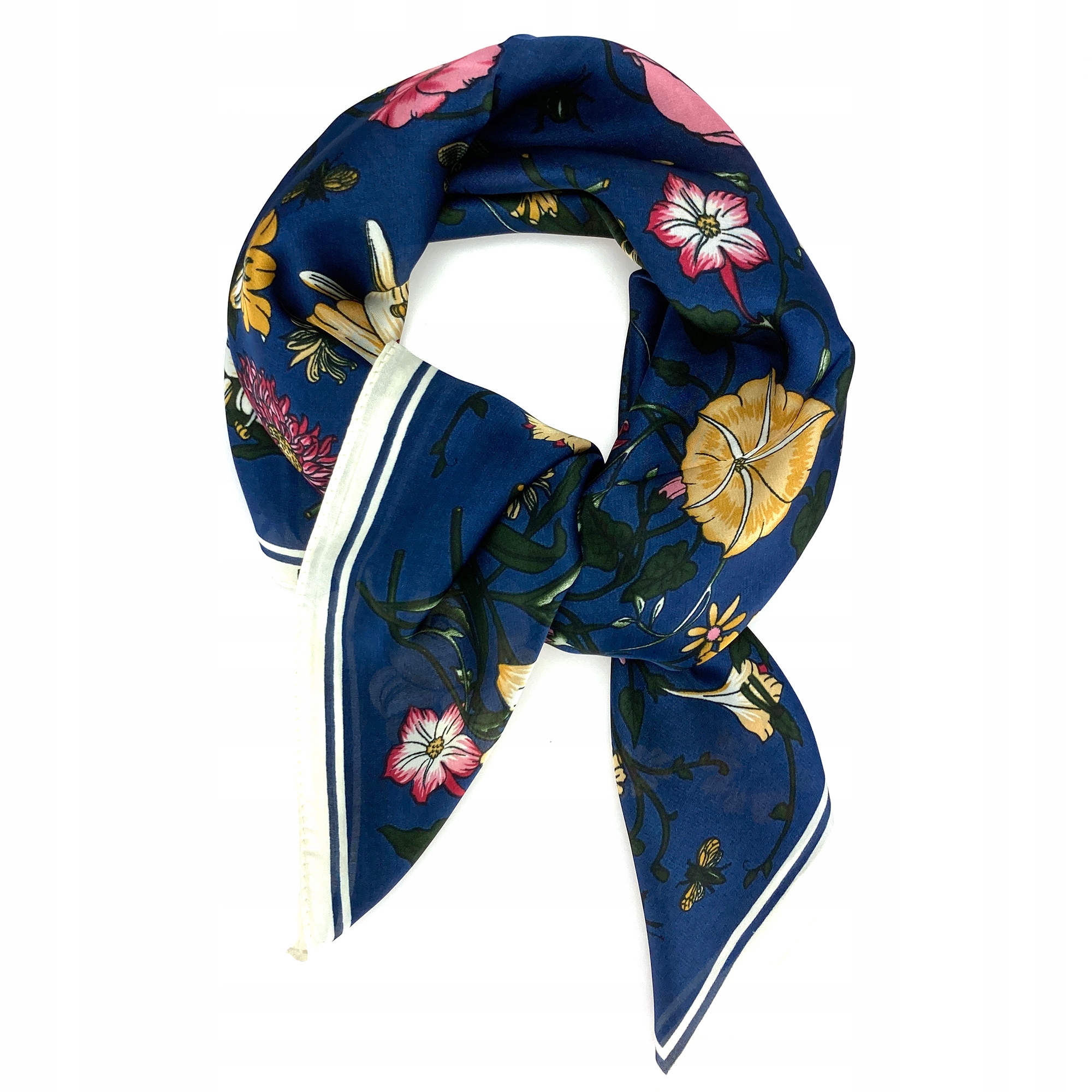 

Apaszka chusta na szyję włosy w kwiatki kwiaty