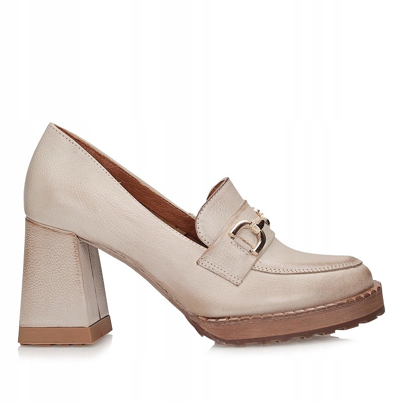 Pohodlné polobotky na vysokém podpatku Exquisite 1511 RUST.23 Béžové