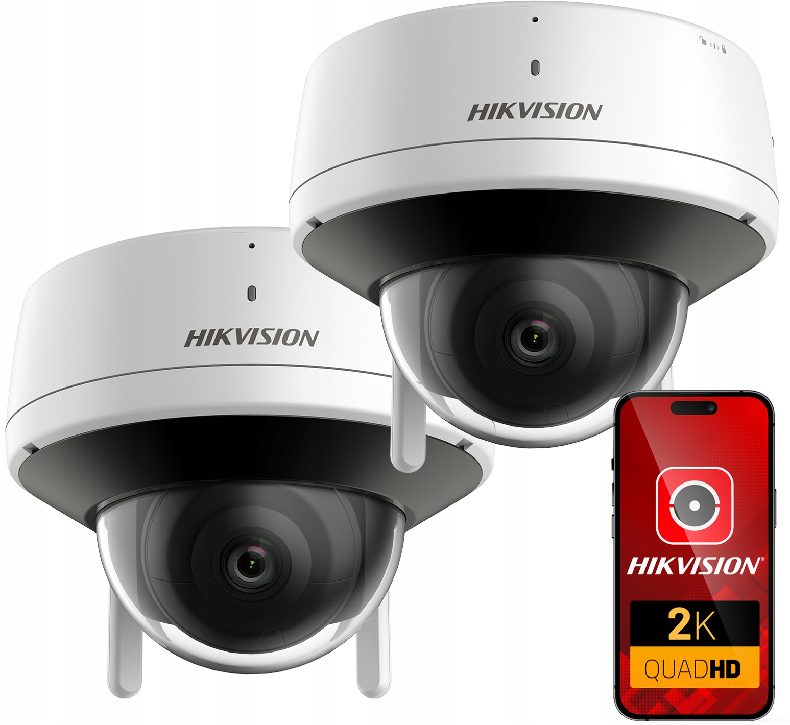 2x WiFi kamera Hikvision 4MPx DS-2CV2141G2-IDW vonkajšia audio IR30m