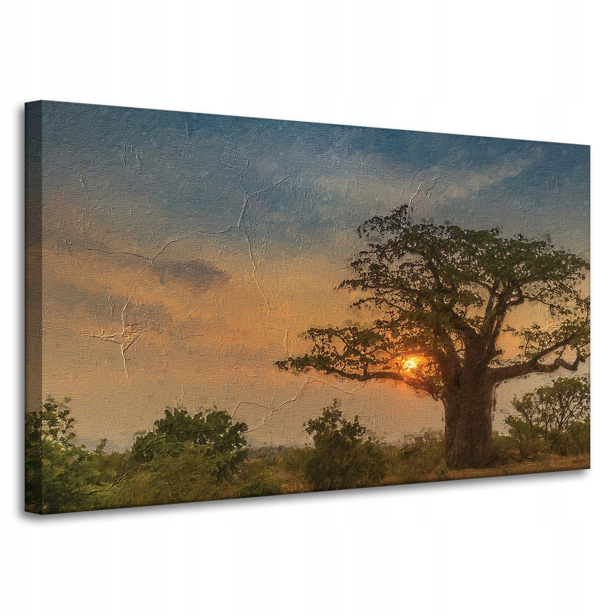 Obraz na plátně Zapadající slunce na Savaně 100x60 cm Ideální jako dárek