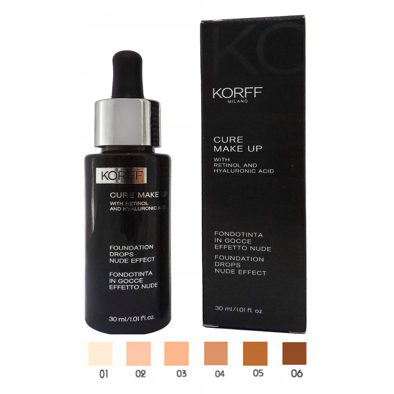 Podkład Korff Cure Make Up Foundation w kroplach Nude Effect 01 Creme 30 ml