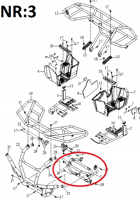 MOCOWANIE PRZEDNIEGO ZDERZAKA Quad ACCESS 750i OEM