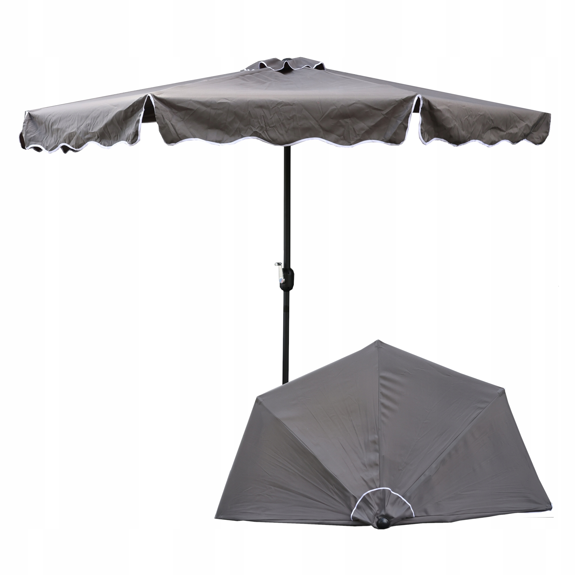 Parasol záhrada terasa polovičný balkón Ø 270 cm H 235 cm Nástenný grafit