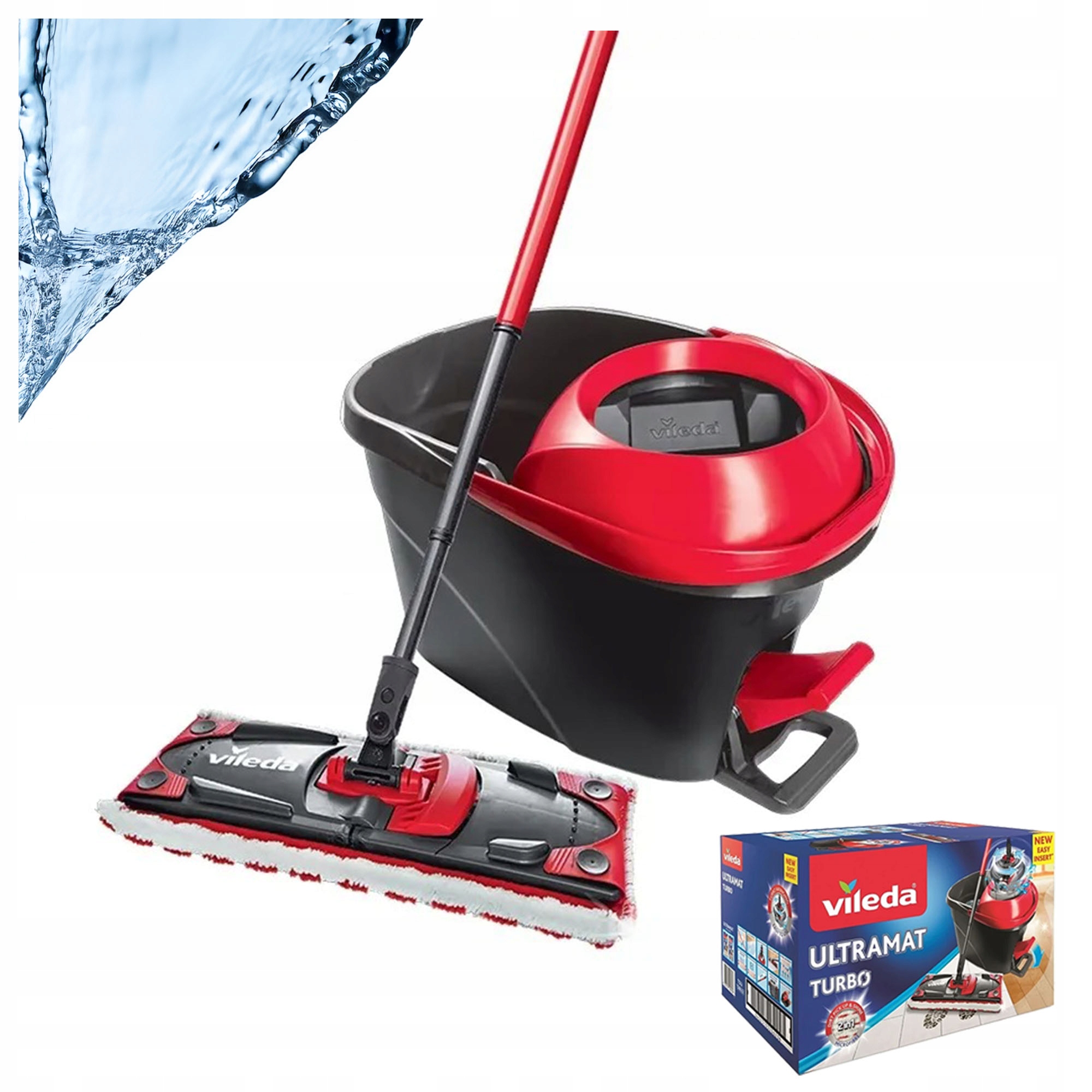 Levně Plochý rotační mop s kbelíkem Ultramat Turbo Teleskopická tyč Sada