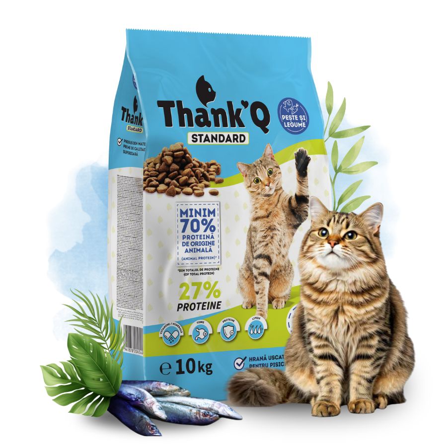 Levně Thank'q Standard krmivo pro kočky Vitamíny Ryba se zeleninou 10 kg