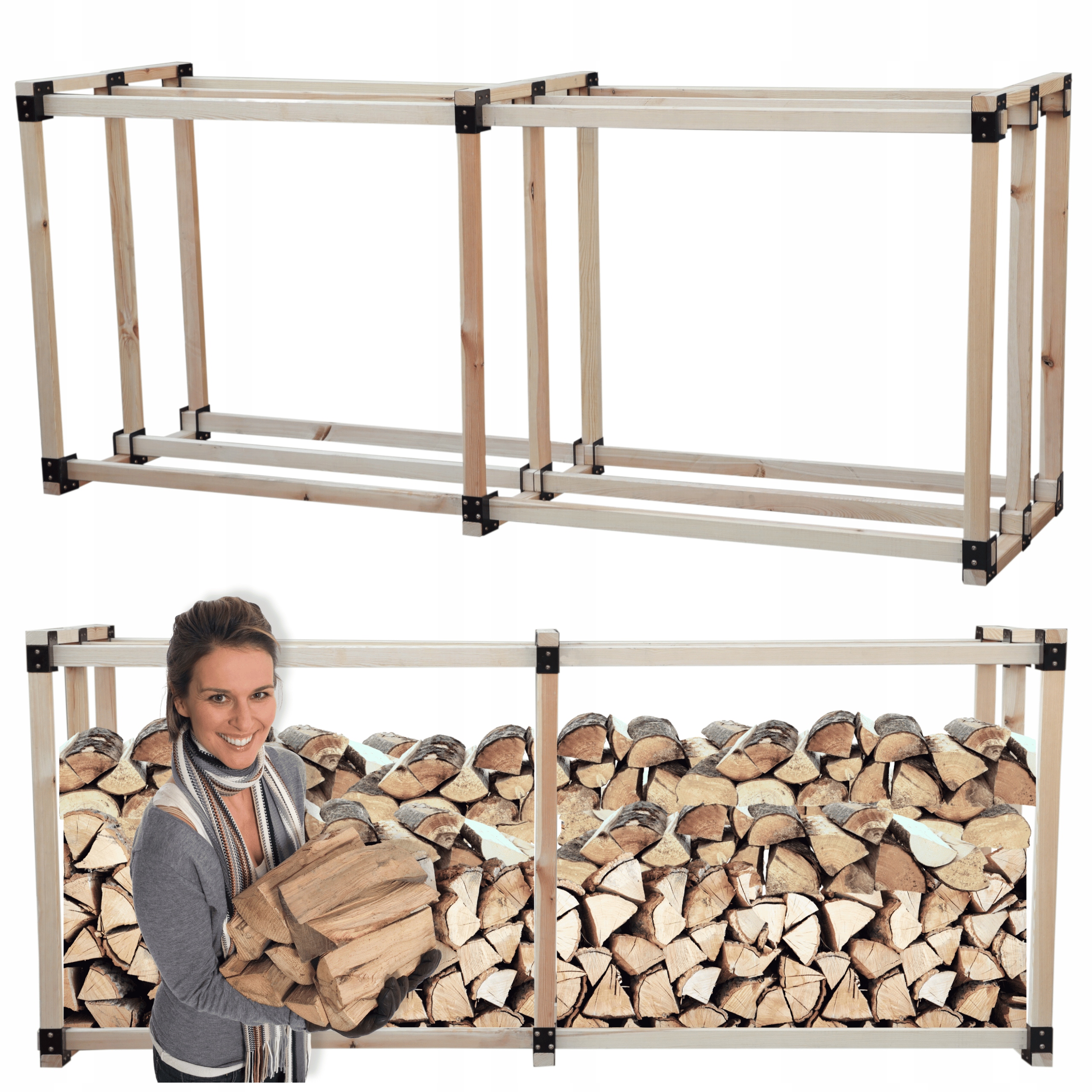 Stojan na dřevo krbový přístřešek na palivové dřevo 2,2 m3 Eko