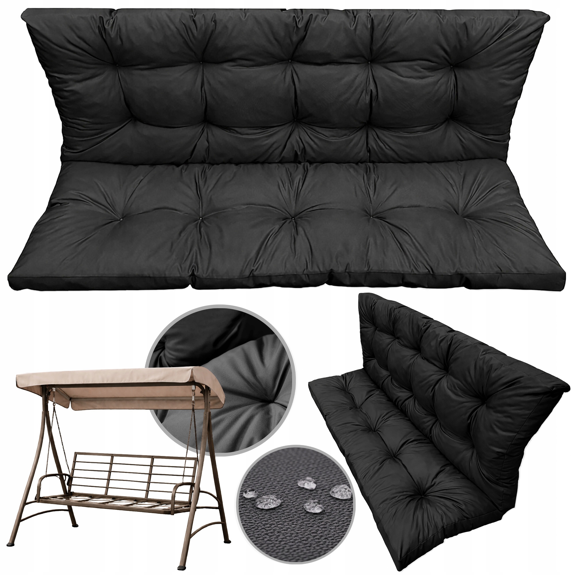 Polštář Na Houpačku Lavička Vysoká 150X60X50 Odolný Vůči Vodě