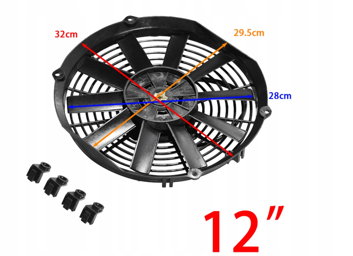 WENTYLATOR UNIWERSALNY 12V 280 MM 320 MM Part manufacturer other