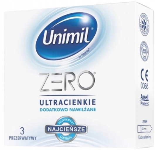 

Unimil Zero Prezerwatywy ultracienkie 3 sztuki