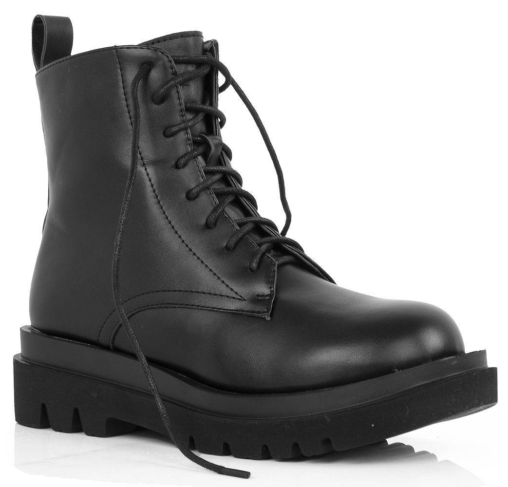 

5960 Czarne Ocieplane Glany Trapery Botki 37