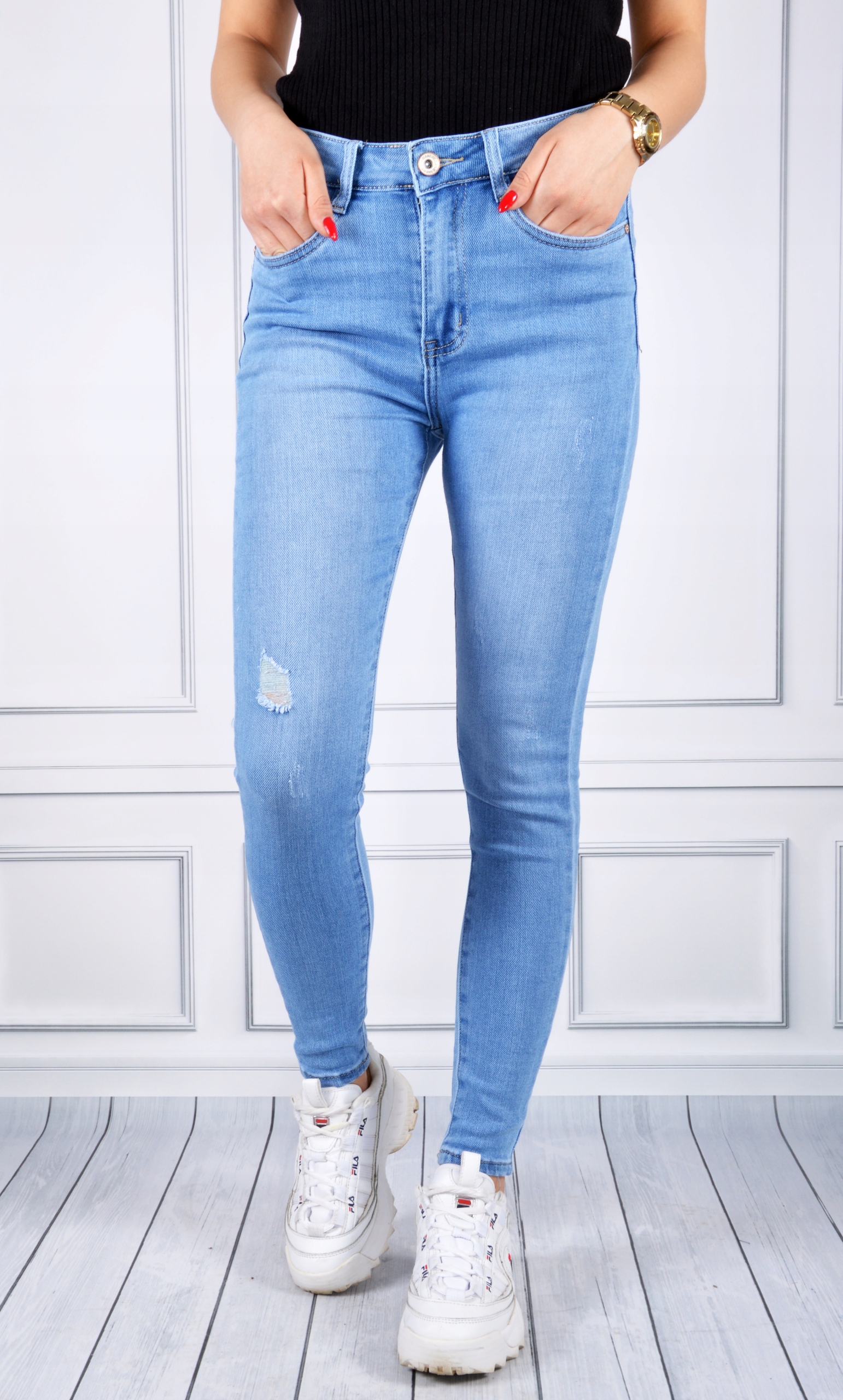 Spodnie Jeansy Push-Up Modelujące Wysoki Stan HIT Rozmiar 36