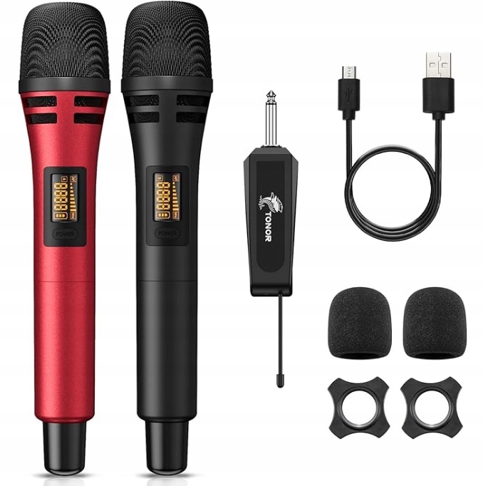 2ks Bezdrátové mikrofony Tonor TW320 Uhf s přijímačem Sada