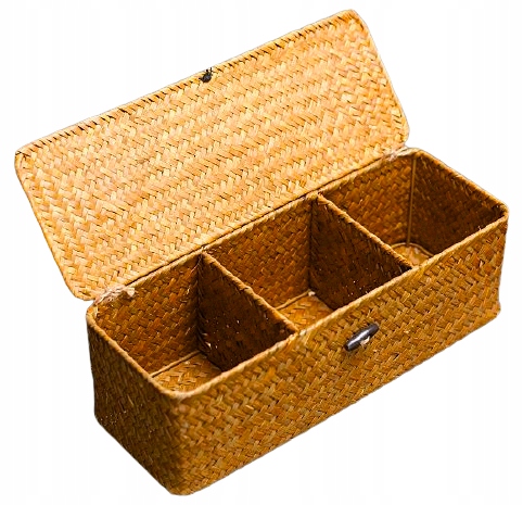 ORGANIZER PLECIONY Z PRZEGRÓDKAMI TRAWA MORSKA 3 KOMORY KOSZYK ORANGE