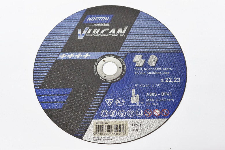 

Tarcza Norton Vulc. 1.9 x230 do cięcia metal
