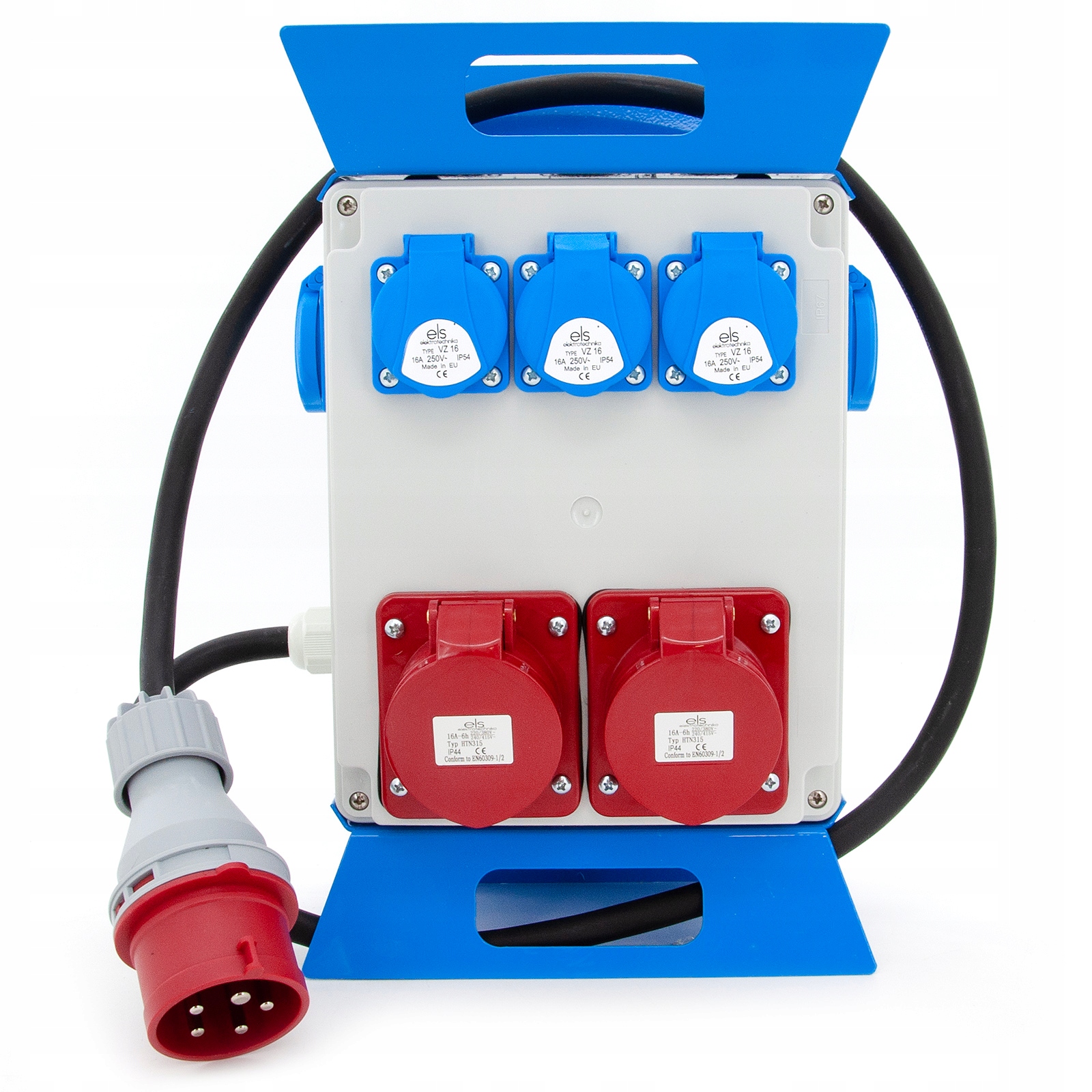 Stavební Rozvaděč Přenosný 2x230V Síla 2x16A Zástrčka 16A/5 S Kabelem