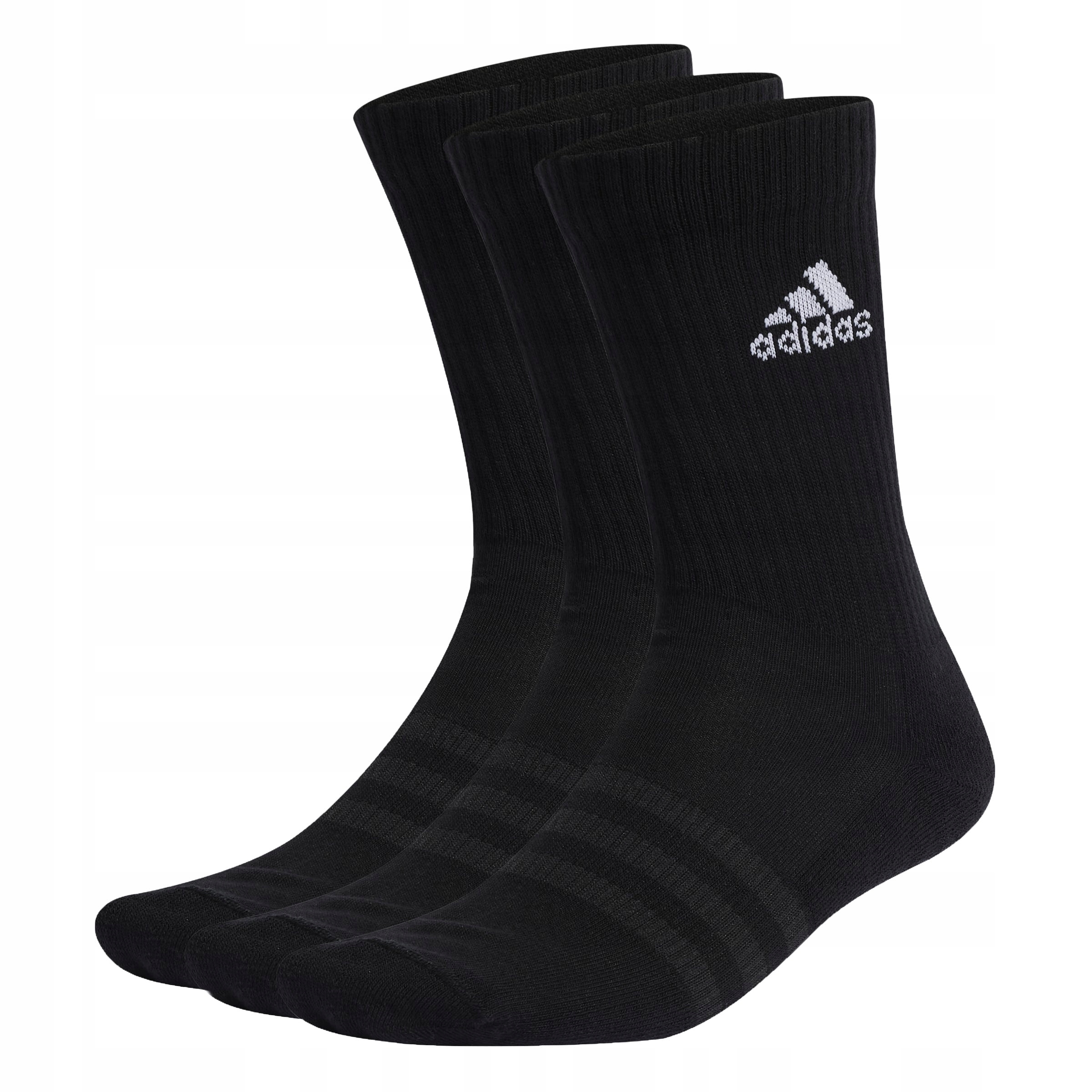 Ponožky unisex adidas Cushioned Crew 3-PACK černé IC1310 vel. 46 a větší