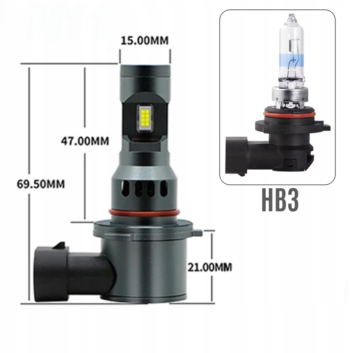 Żarówki LED HB3 canbus 1:1 bardzo MOCNE 6000K nowa generacja diod LED CSP Typ żarówki HB3