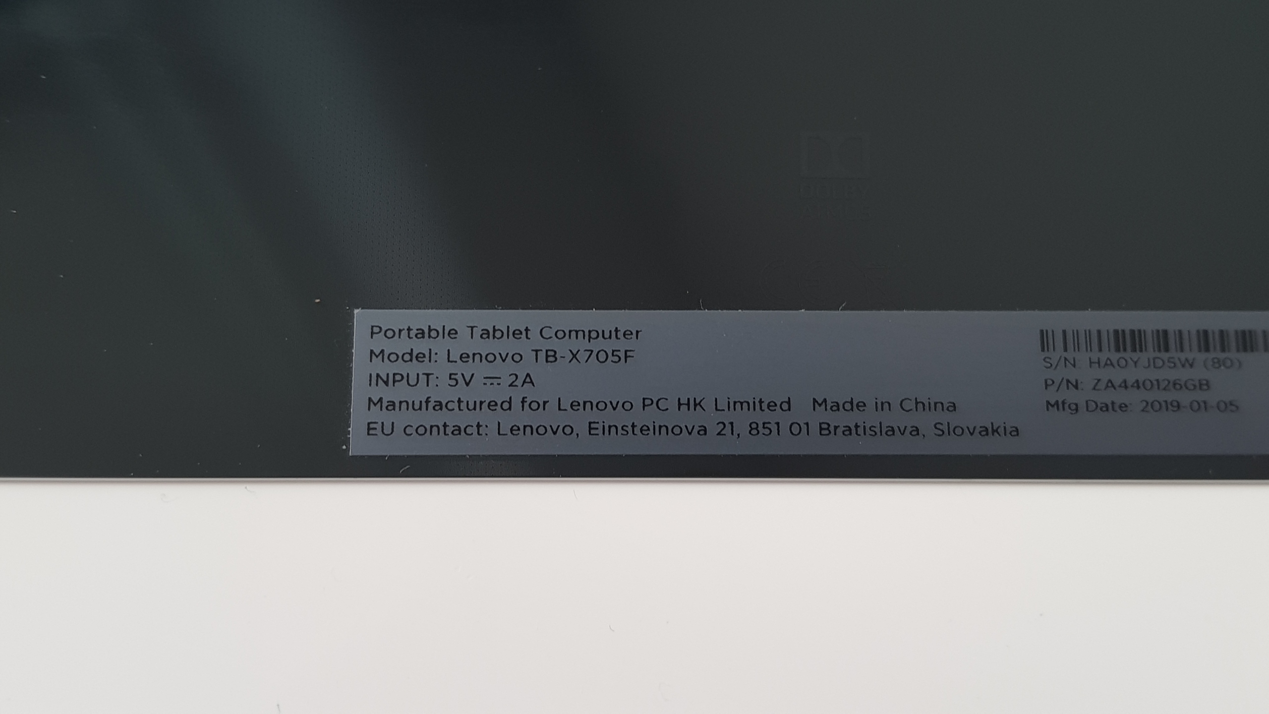 LENOVO TAB P10 TB-X705F PLECKI TYLNA OBUDOWA KLAPKA BATERII Producent Lenovo