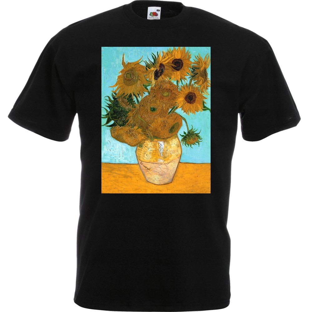

Koszulka z nadrukiem Van Gogh słoneczniki S czarn