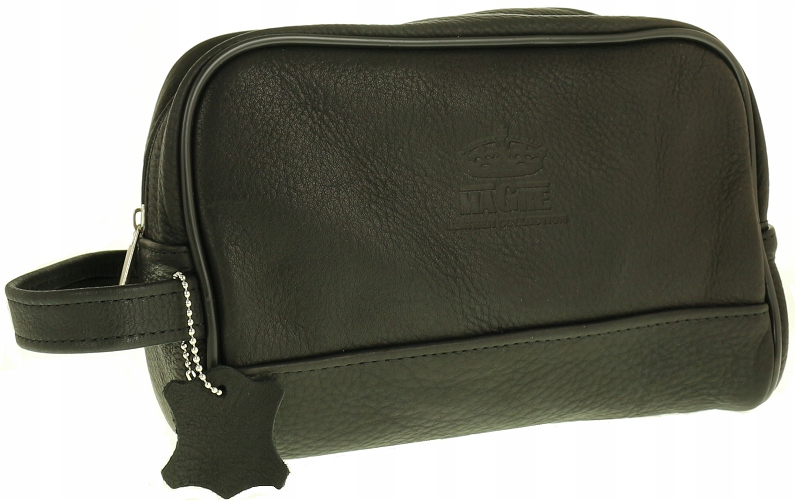 Kosmetyczka Skórzana Męska Duża Organizer Czarna