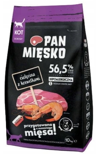 Pan Mięsko Cielęcina z Krewetkami 10kg dla Kota S