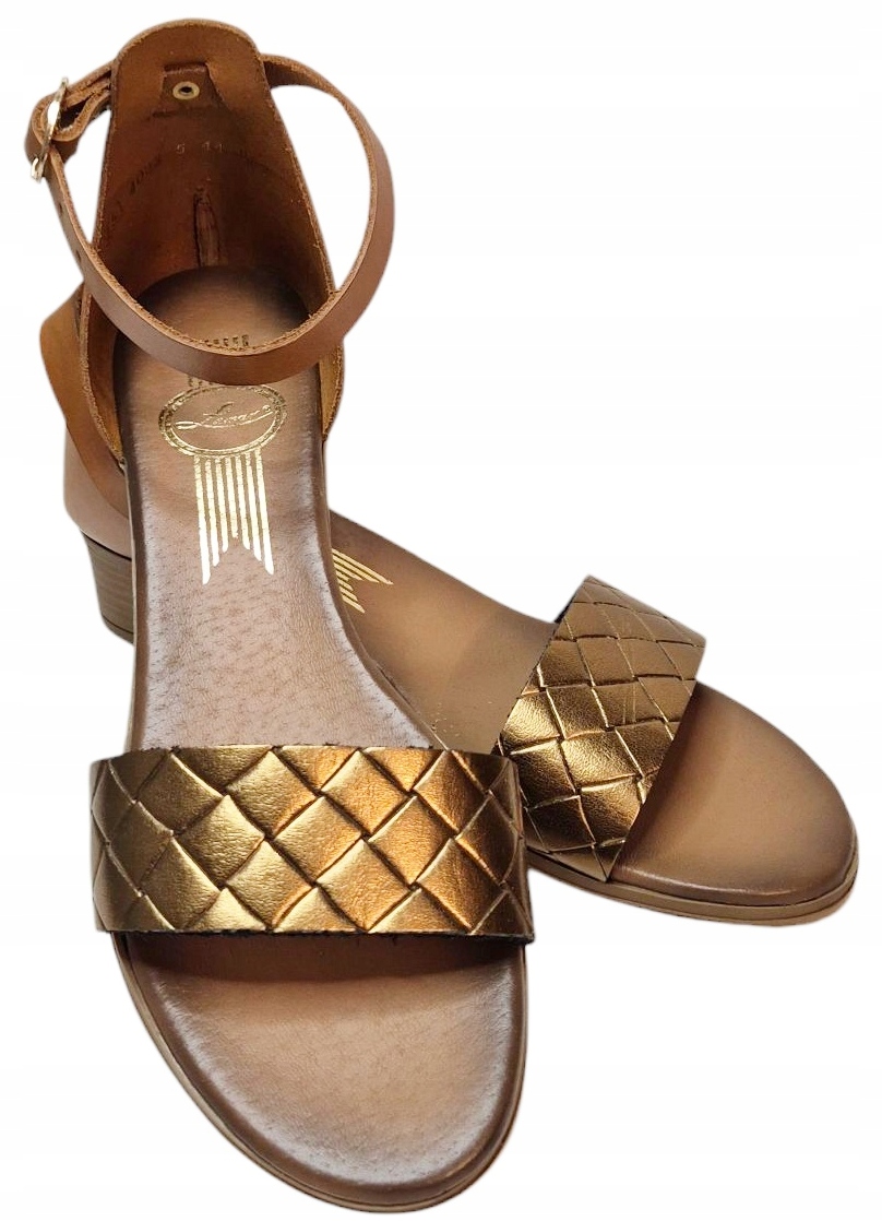 Lemar 40235 sandály na klínku Bronz měď kůže vel. 39