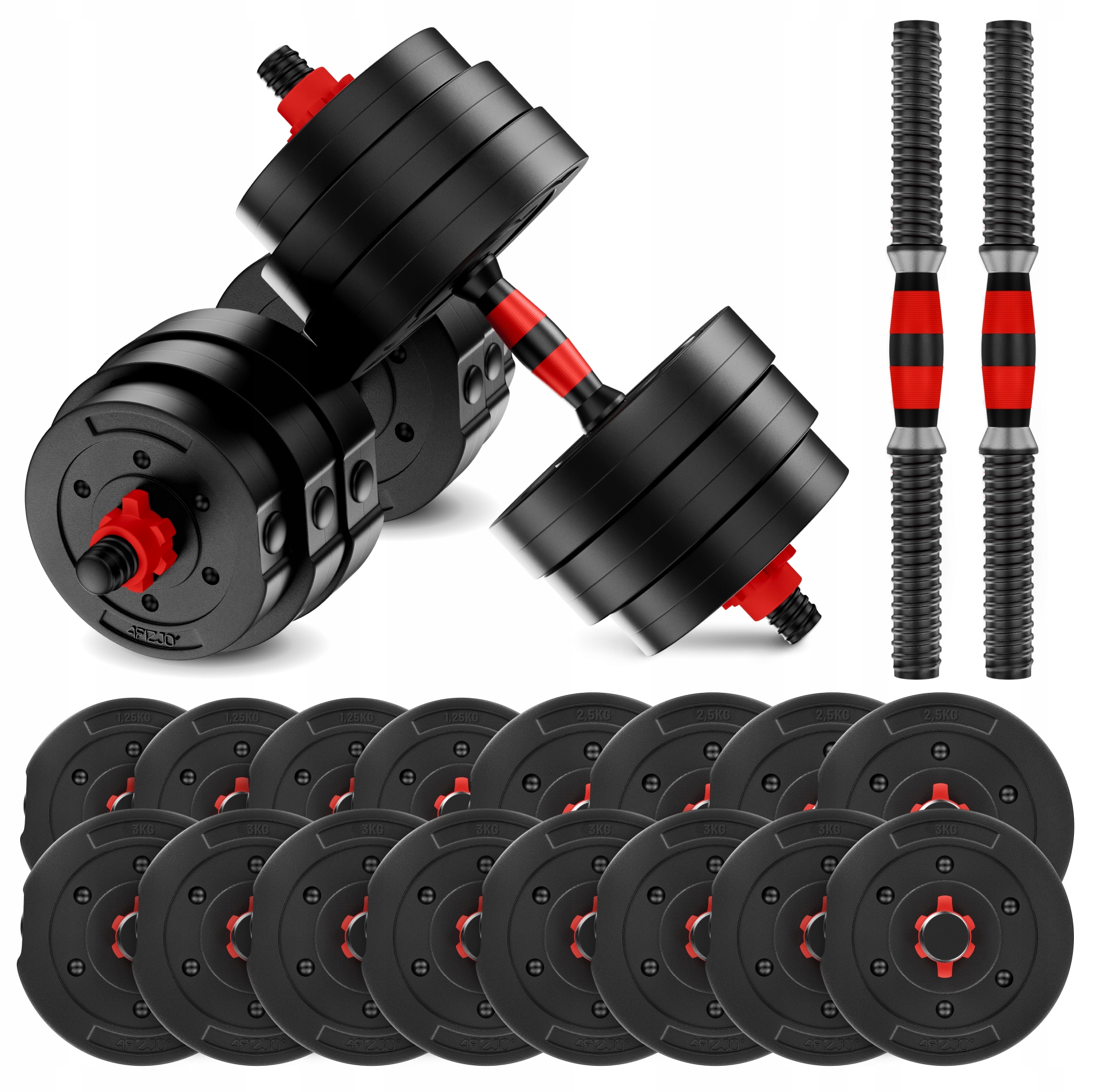 Hantle Bitumiczne Regulowane 2x20 Kg Do Ćwiczeń Siłowych Ciężar Zestaw 40KG