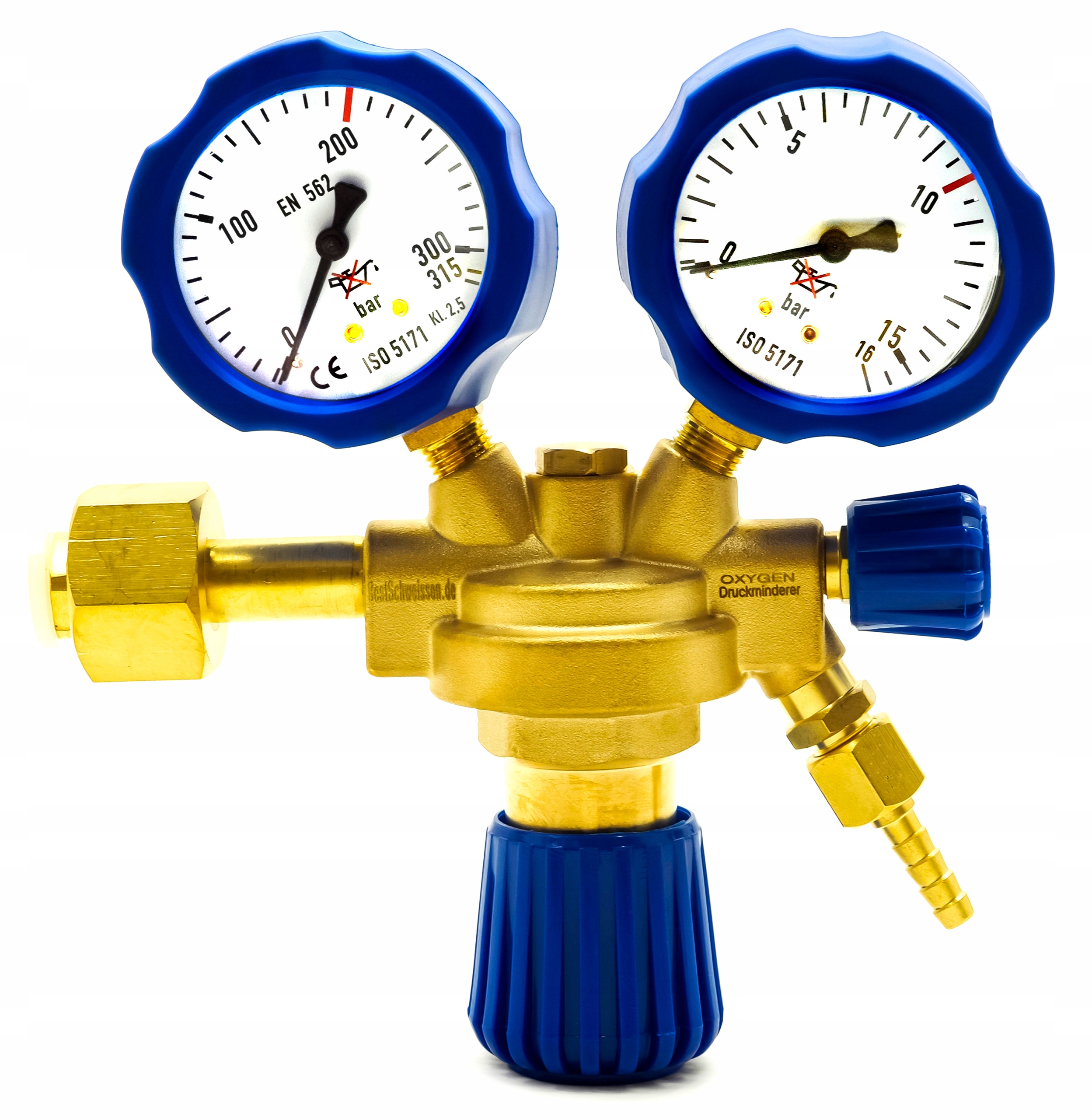 Redukční ventil Kyslík 2 manometry na kyslík O2 BestSchweissen.de Oxygen