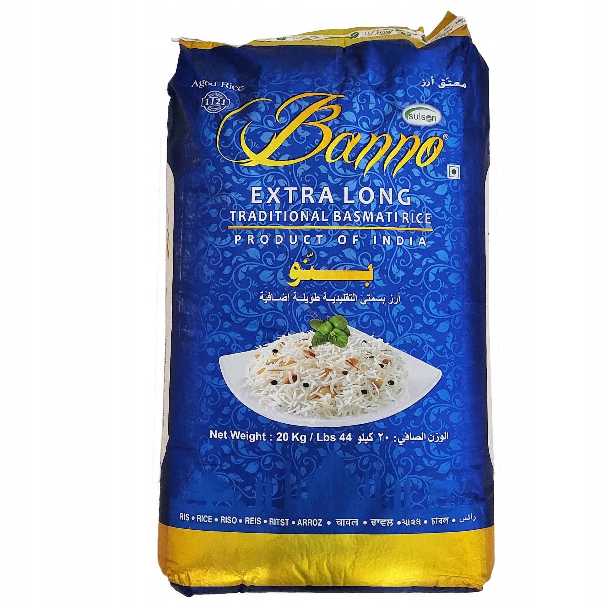 Levně Rýže Basmati dlouhozrnná, Banno Basmati Rice 20 kg