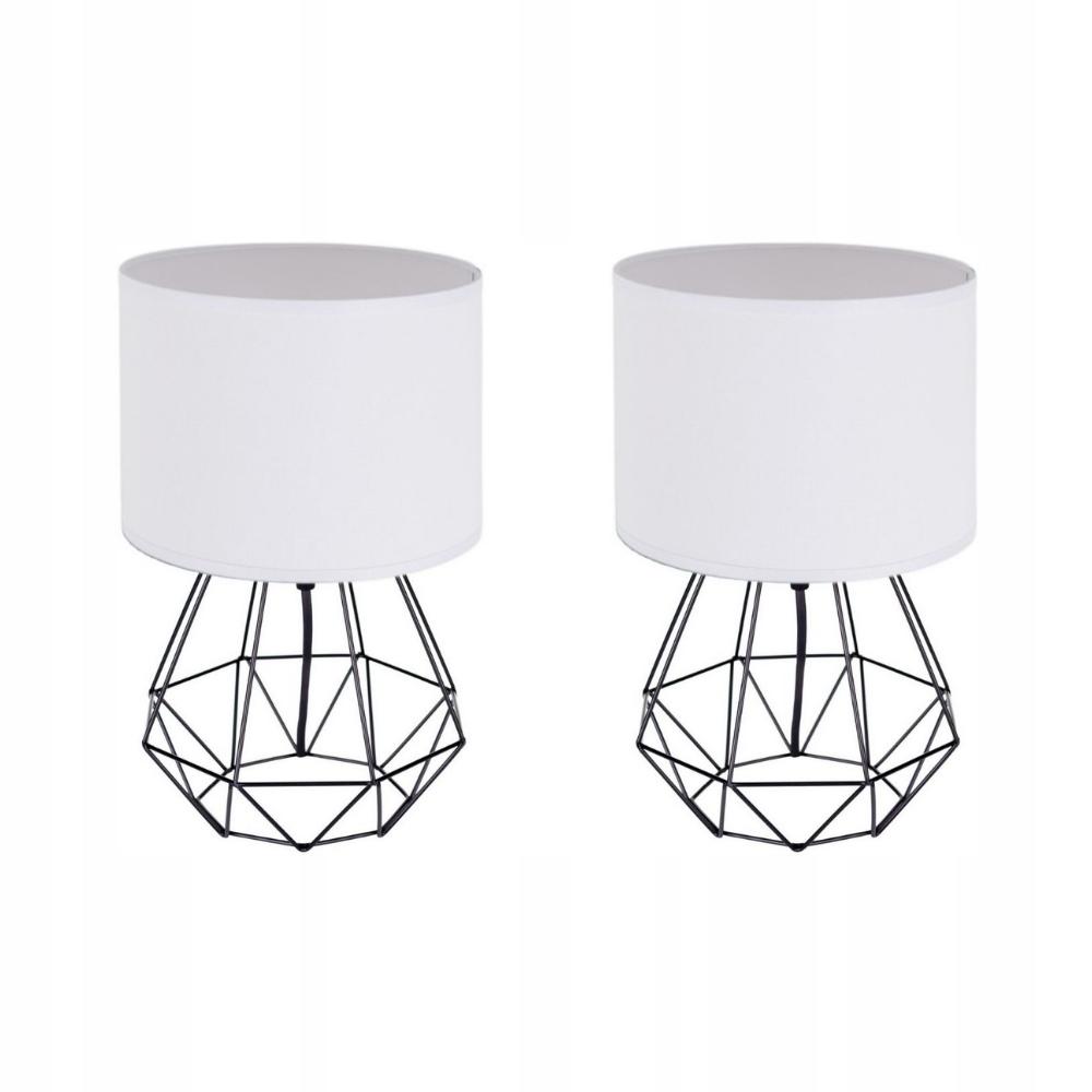 2 LAMPKI NOCNE STOŁOWE BIURKOWE ABAŻUR WALEC LED