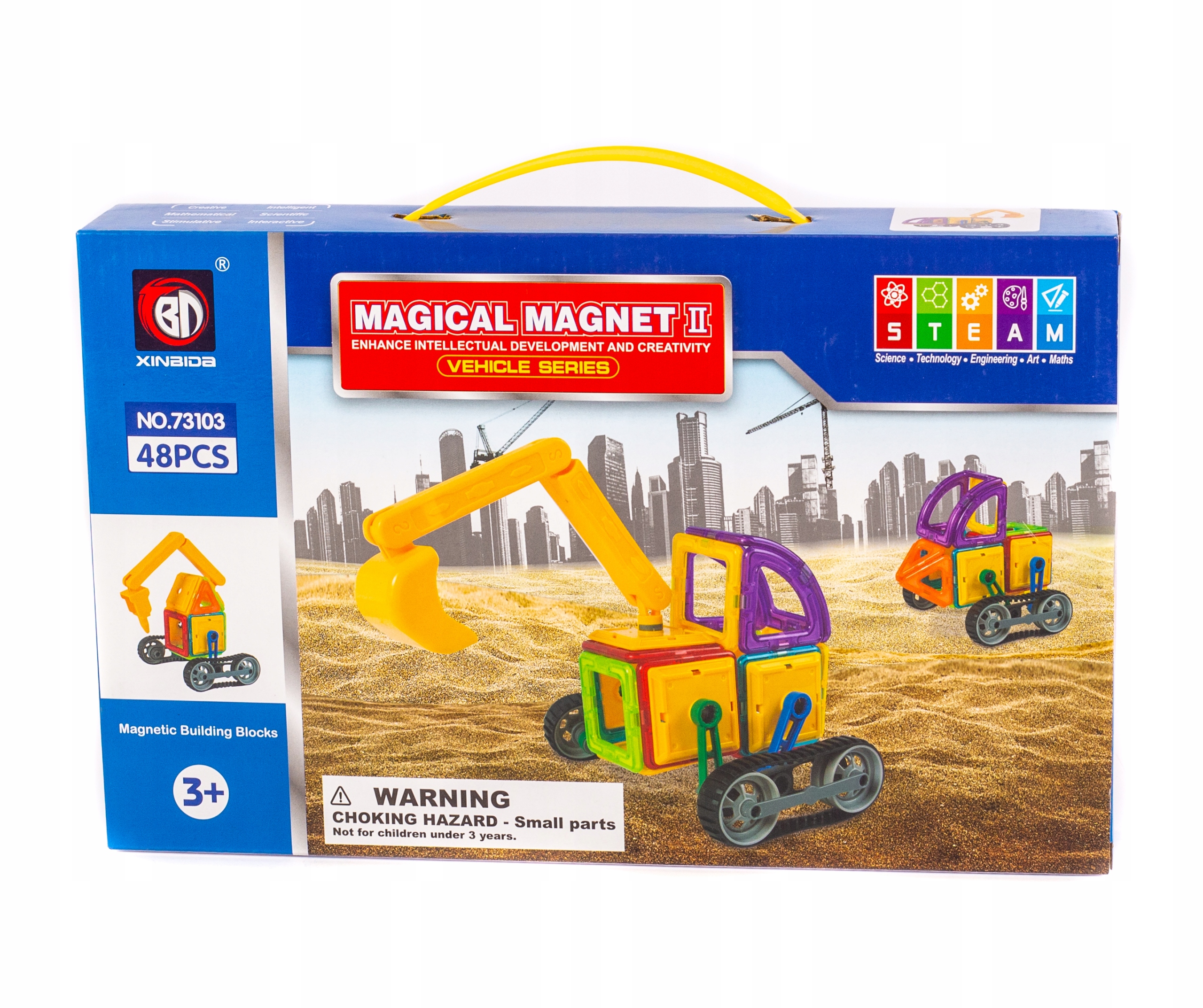 

Klocki Magnetyczne 3D Pojazdy budowlane 48 el.