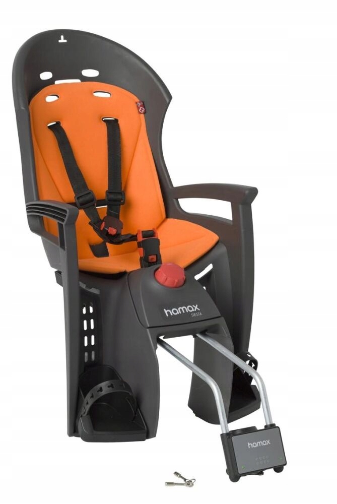 Fotelik dziecięcy na rower Hamax Siesta Uchył orange głowica na klucz