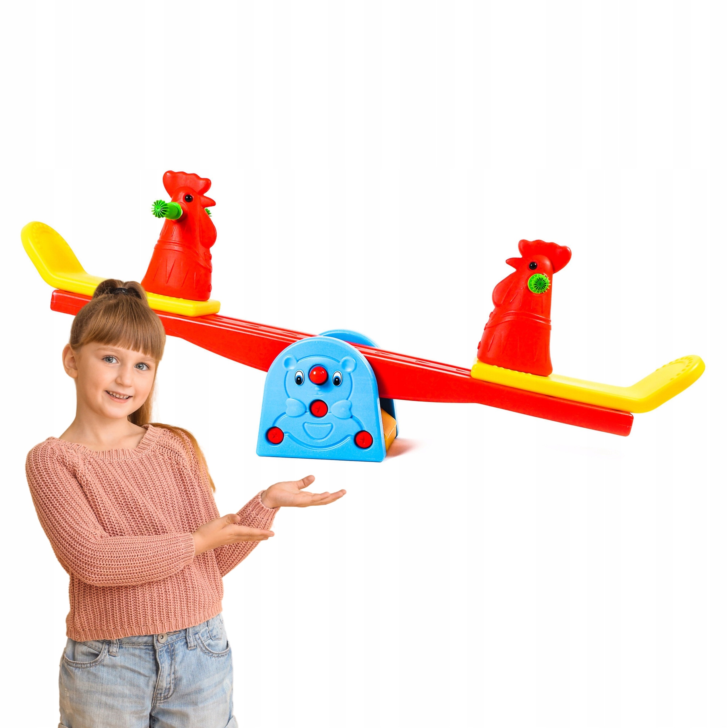 Huśtawka Równoważnia Dla Dzieci Kogut kolorowa do ogrodu Aga4Kids