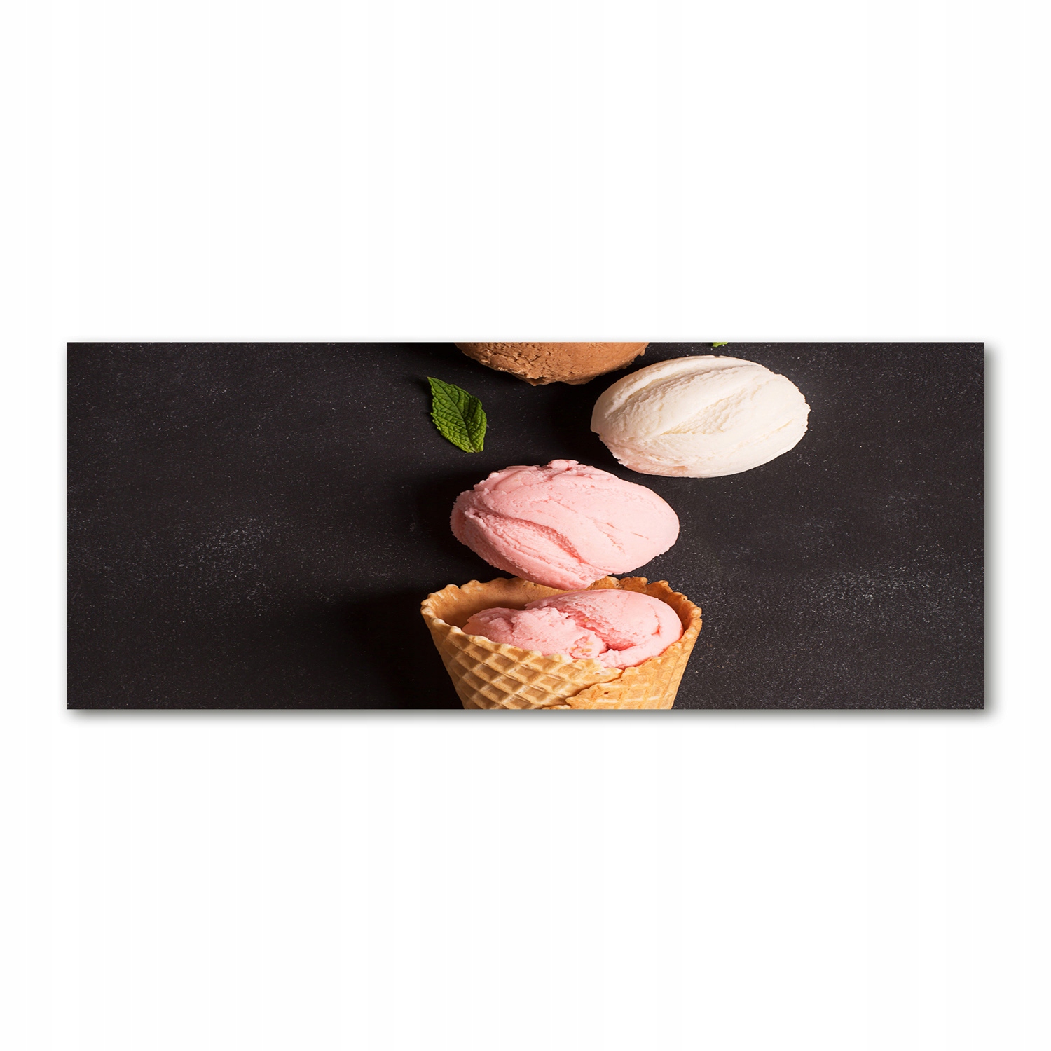 

Foto obraz akryl zdjęcie Lody w waflu 125x50 cm