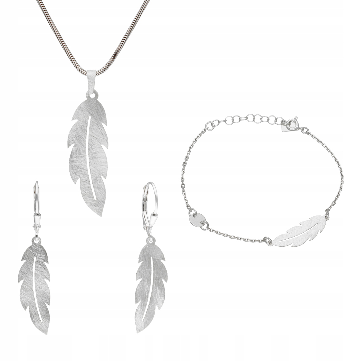 Sada peříček stříbro rhodiovaná