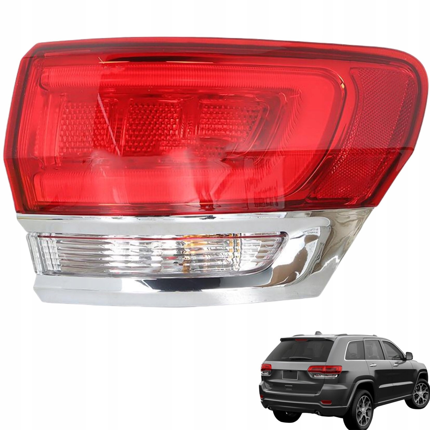 JEEP GRAND CHEROKEE WK2 LIFT 2014-2021 LAMPA TYŁ PRAWA NAROŻNA Z CHROM