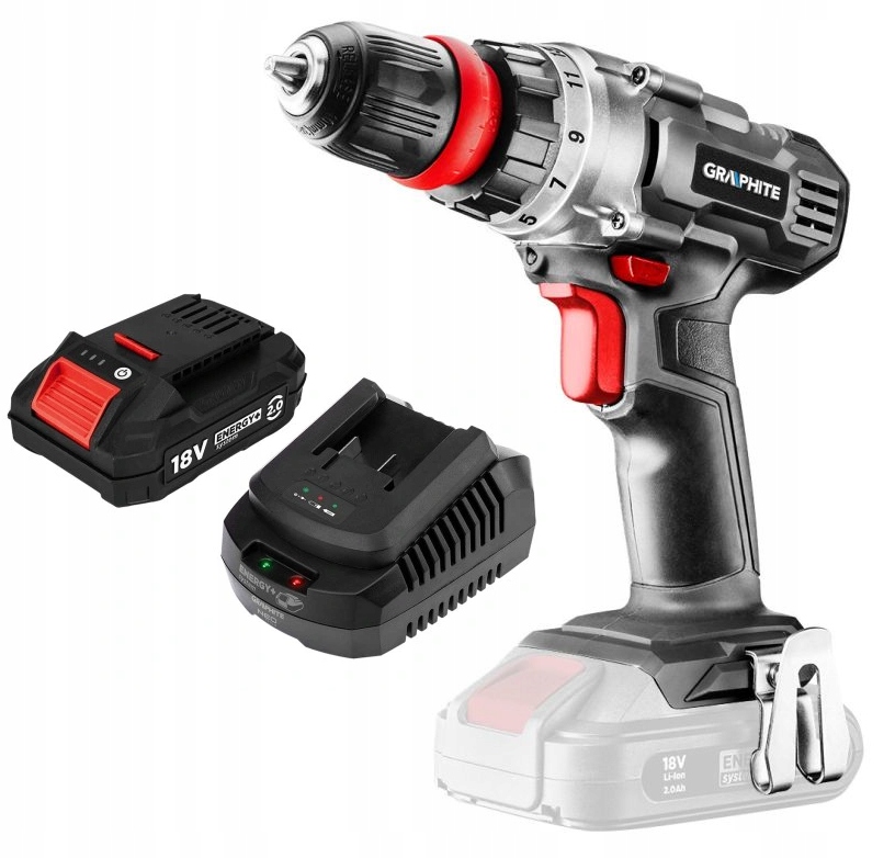 Graphite Aku Vrtačka Akumulátor 2AH Energy+ 18V Sklíčidlo 10 MM Sada