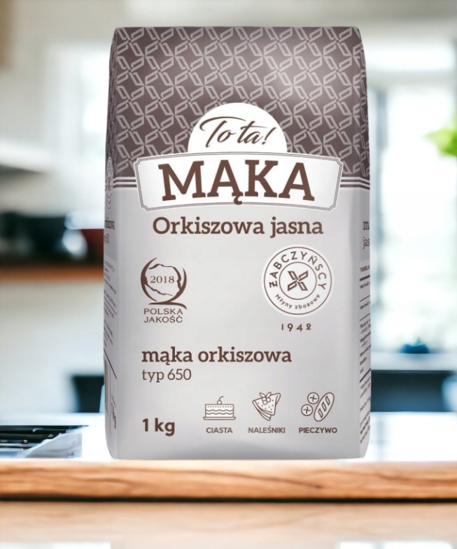 ZDROWA ŚWIEŻA MĄKA ORKISZOWA JASNA TYP 650 NA CHLEB BUŁKI PIECZYWO 1 KG Typ 650