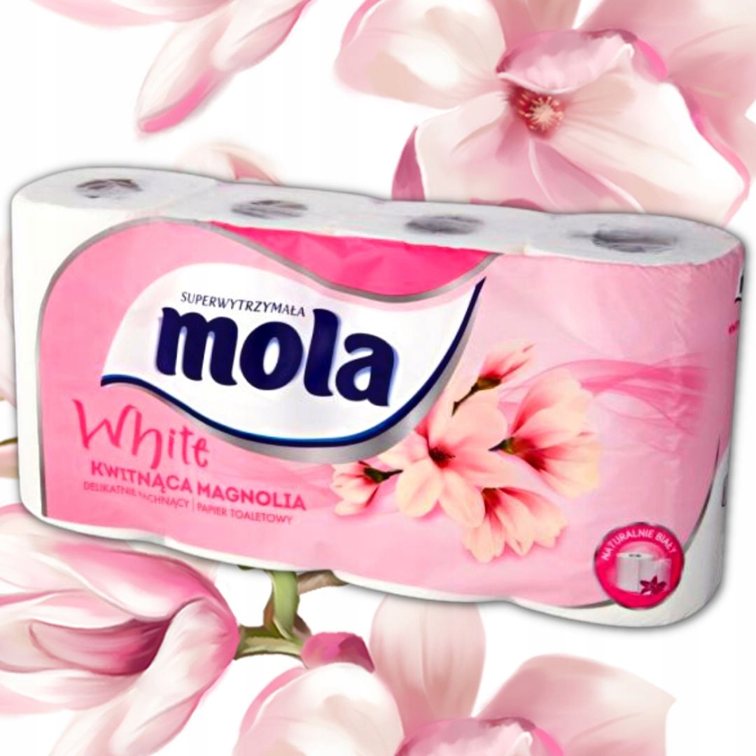 Papier toaletowy Mola White magnolia 8 rolek x 12 EAN (GTIN) 6414301037063