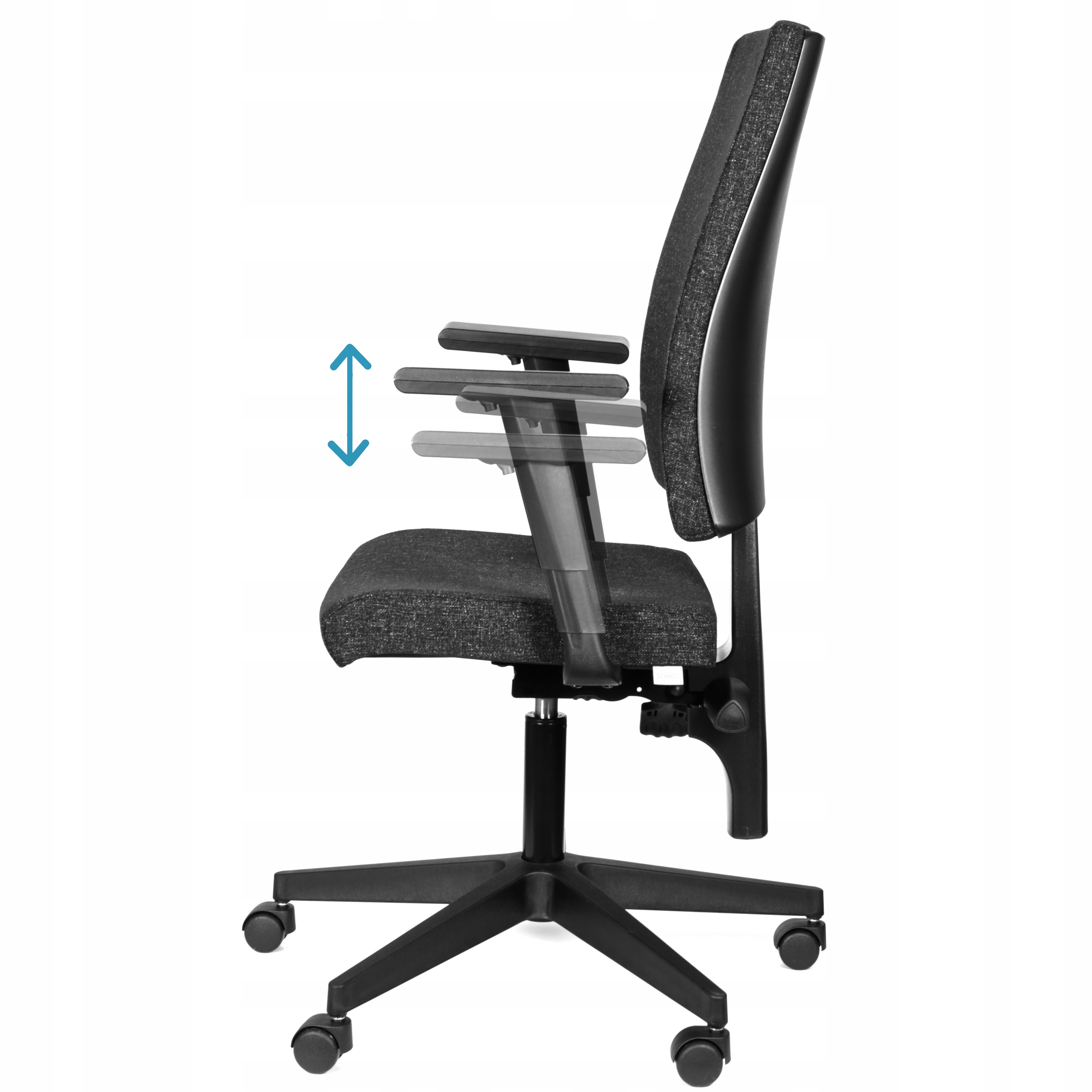 FOTEL BIUROWY OBROTOWY I-LINE CZARNY EF002 Nowy-St Szerokość siedziska 48 cm