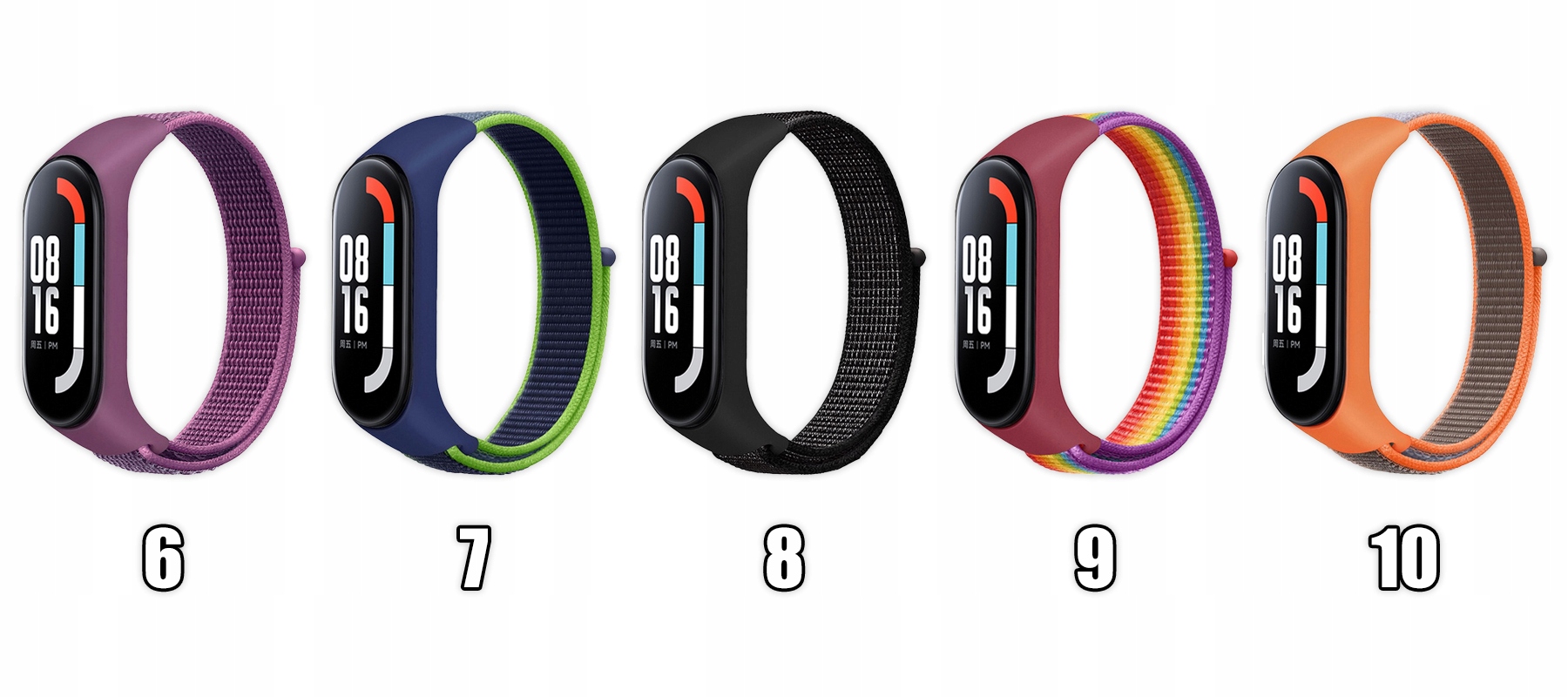Opaska pasek Vanfone do Xiaomi Mi Band 3/4/5/6, Amazfit Band 5 | 30 KOLORÓW Obwód nadgarstka 140-220 mm