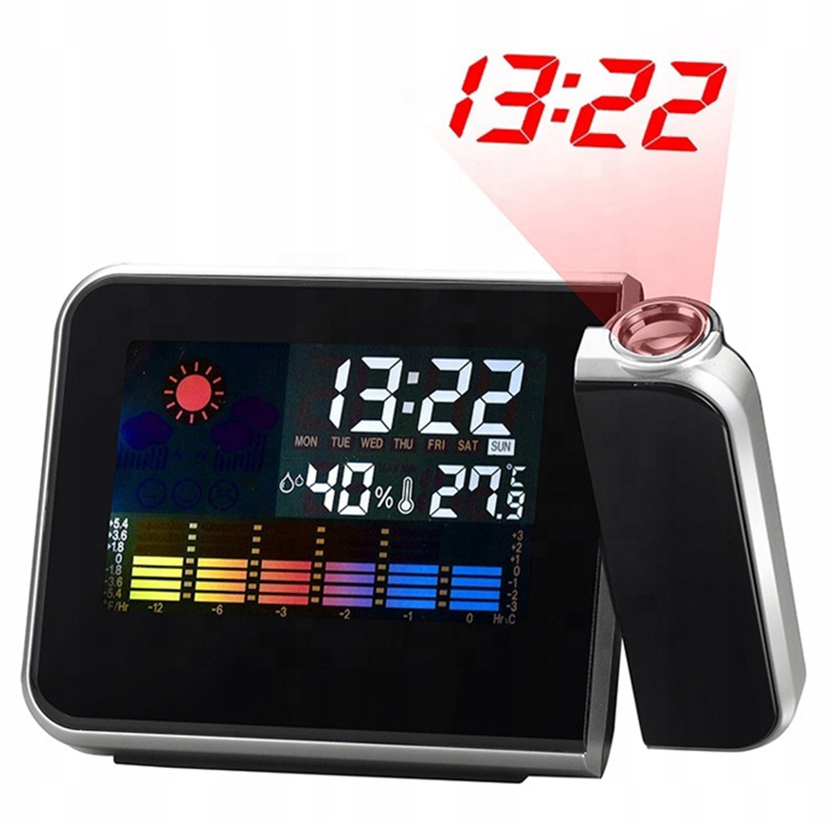 

AK237 Stacja Pogody Zegar Budzik Z Projektorem LCD