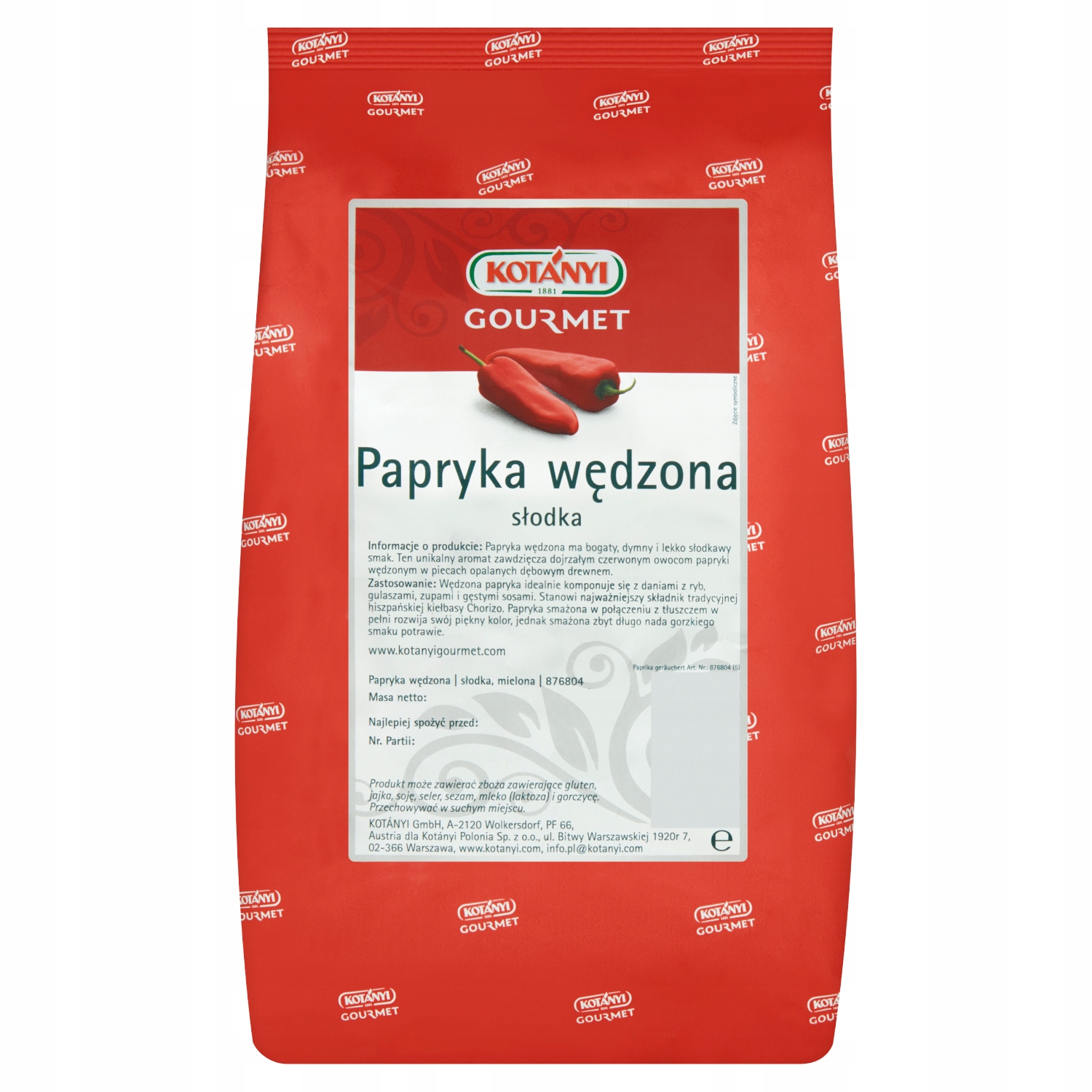 Levně Kotanyi Uzená sladká paprika 800 g