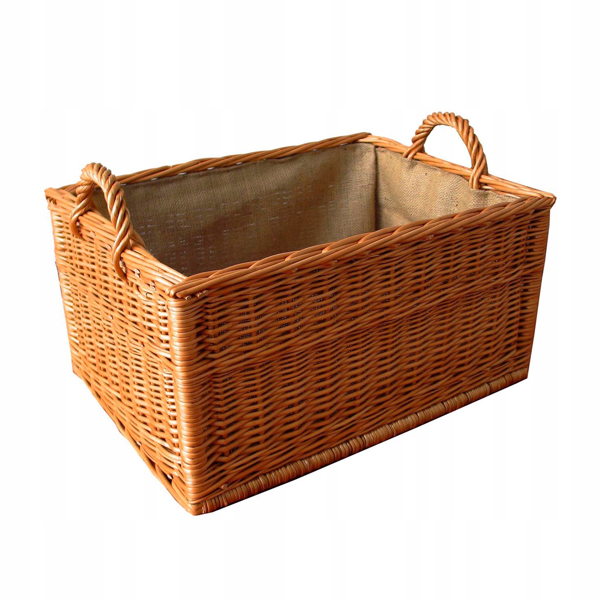 Nejsilnější Proutěný Koš Na Palivové Krbové Dřevo S Jutou Do Krbu