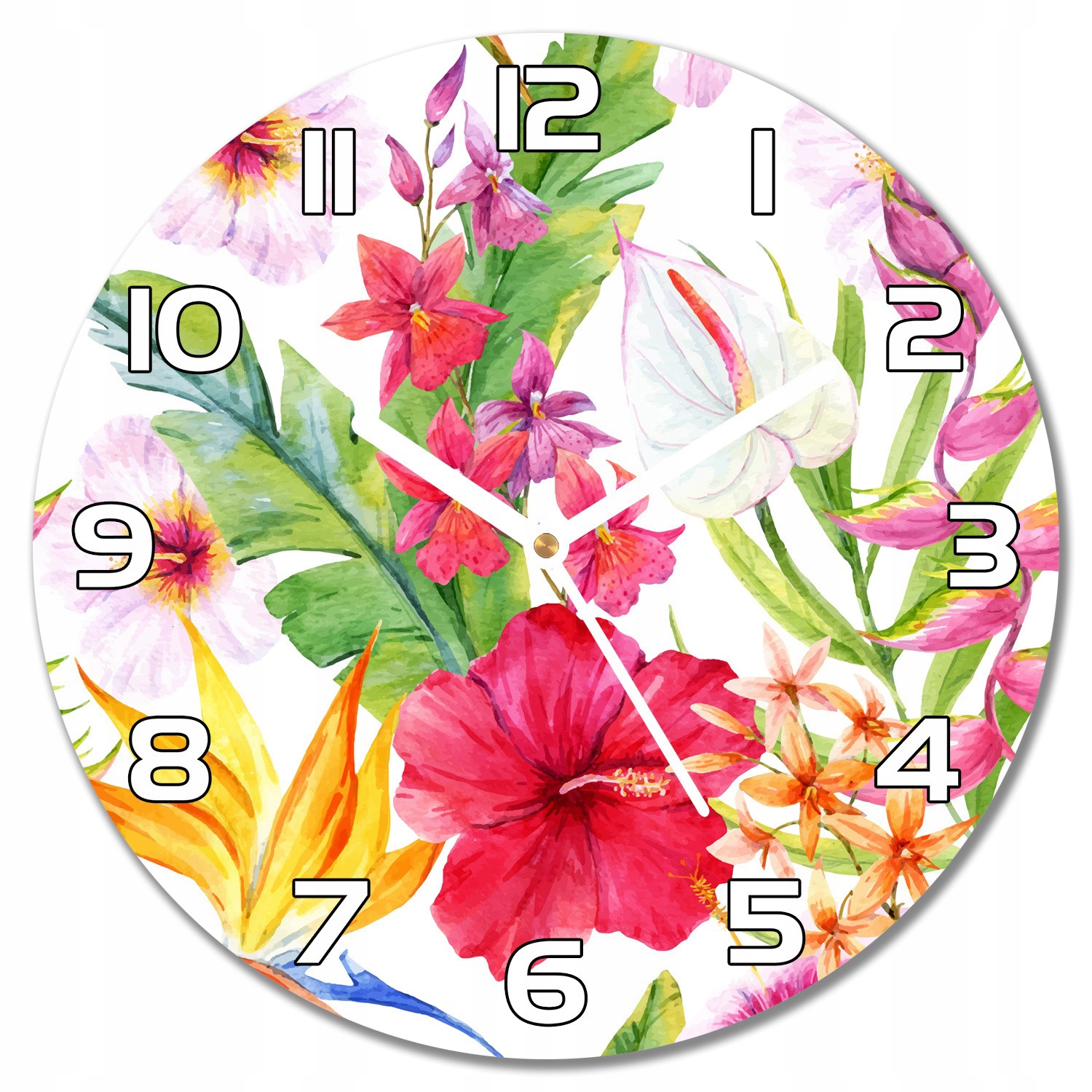 

Zegar ścienny Egzotyczny kwiatowy hibiskus f30cm