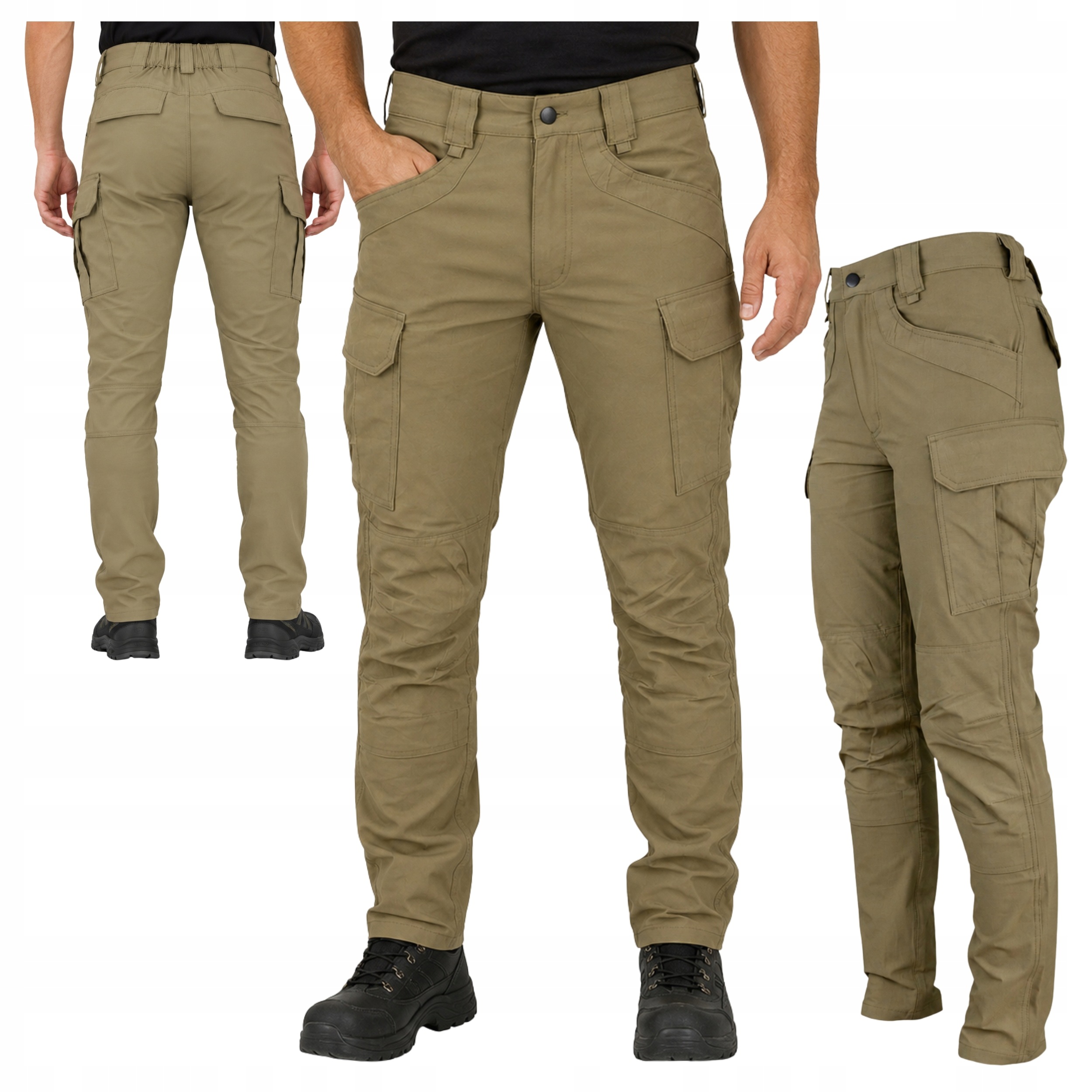 Pánské pracovní kalhoty Taktické bojovky Khaki vojenské Silné Elastické 50